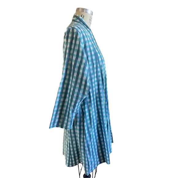 mes filles Wallis Mini Dress in Blue Green Gingham Check Size 1 Small/ Medium - Picture 2 of 8